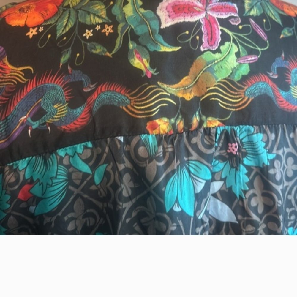 Johnny Was Black Floral Tunic - Picture 6 of 9